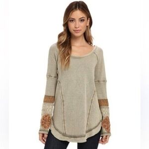 Free People Beige and Brown Tunic. "You Dont Own Me".
